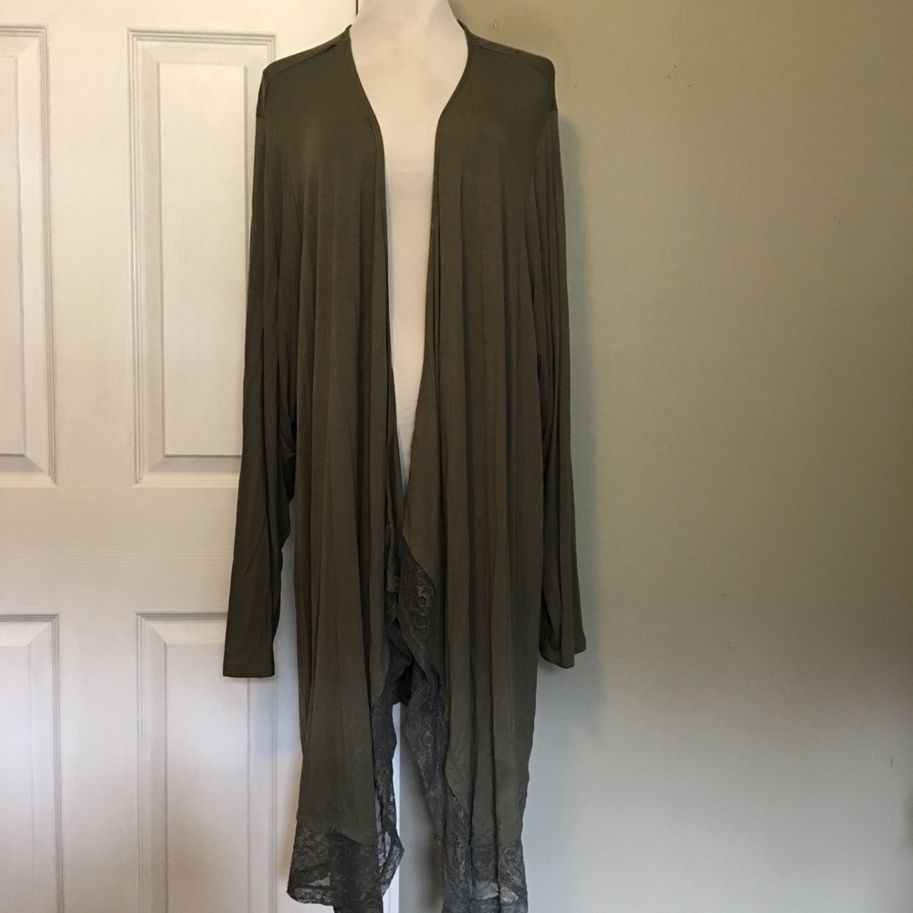 Torrid Green Open Front Cardigan Sweater